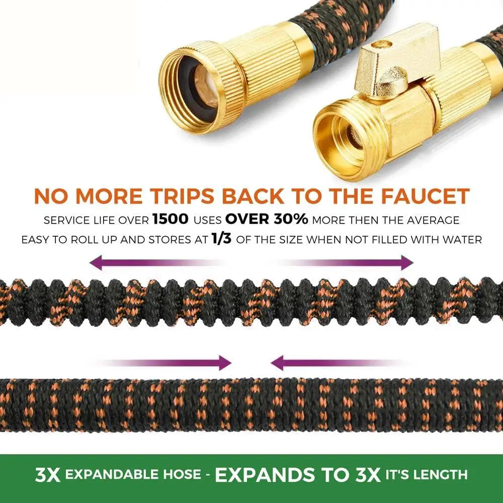 High Quality Flexible Expandable Garden Hose US 3/4 Metal Joints High PressureCar Wash Hose Expandable Garden Water Hose from PriceLows™
