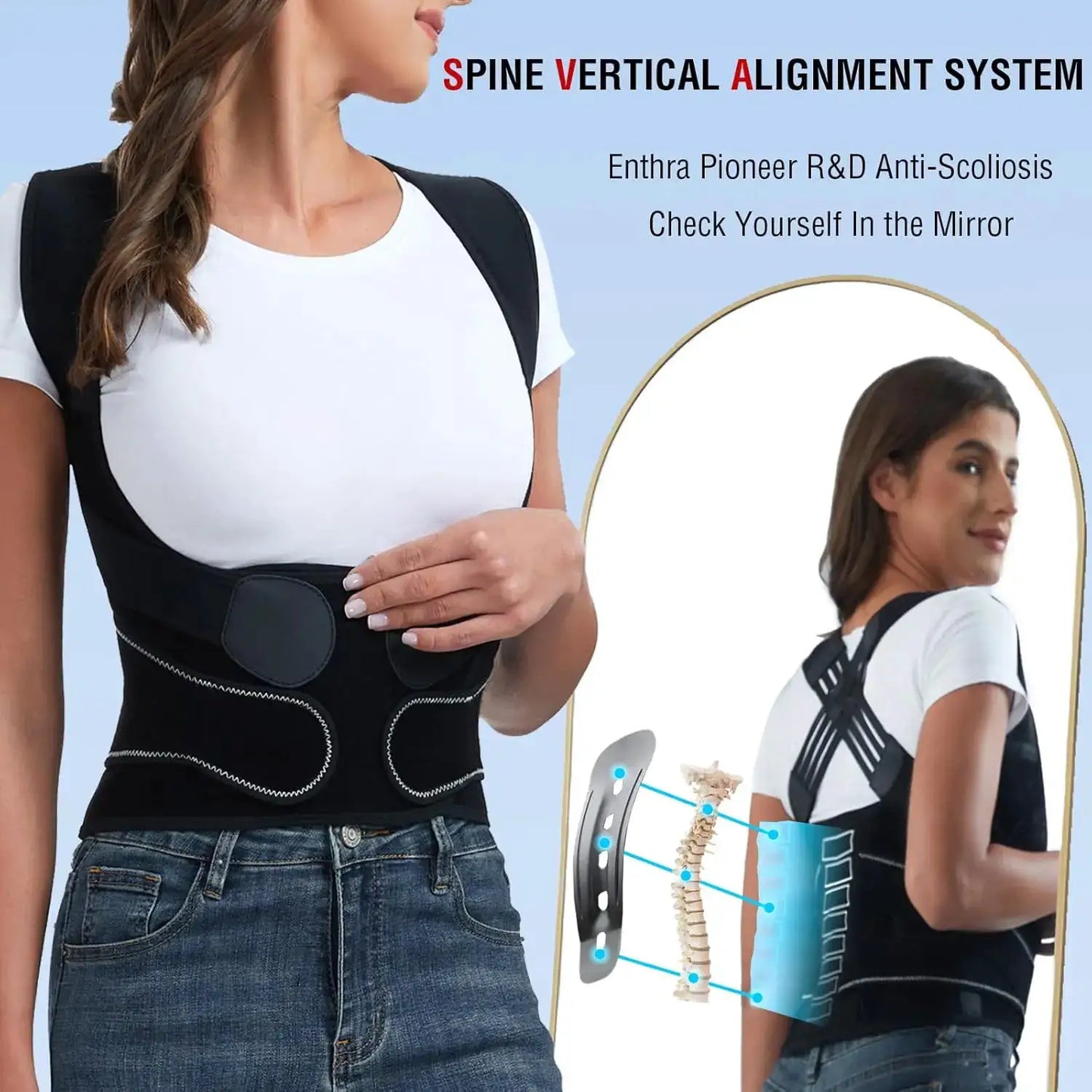 Adjustable Shoulder Posture Brace | Upper Back Support | One Size