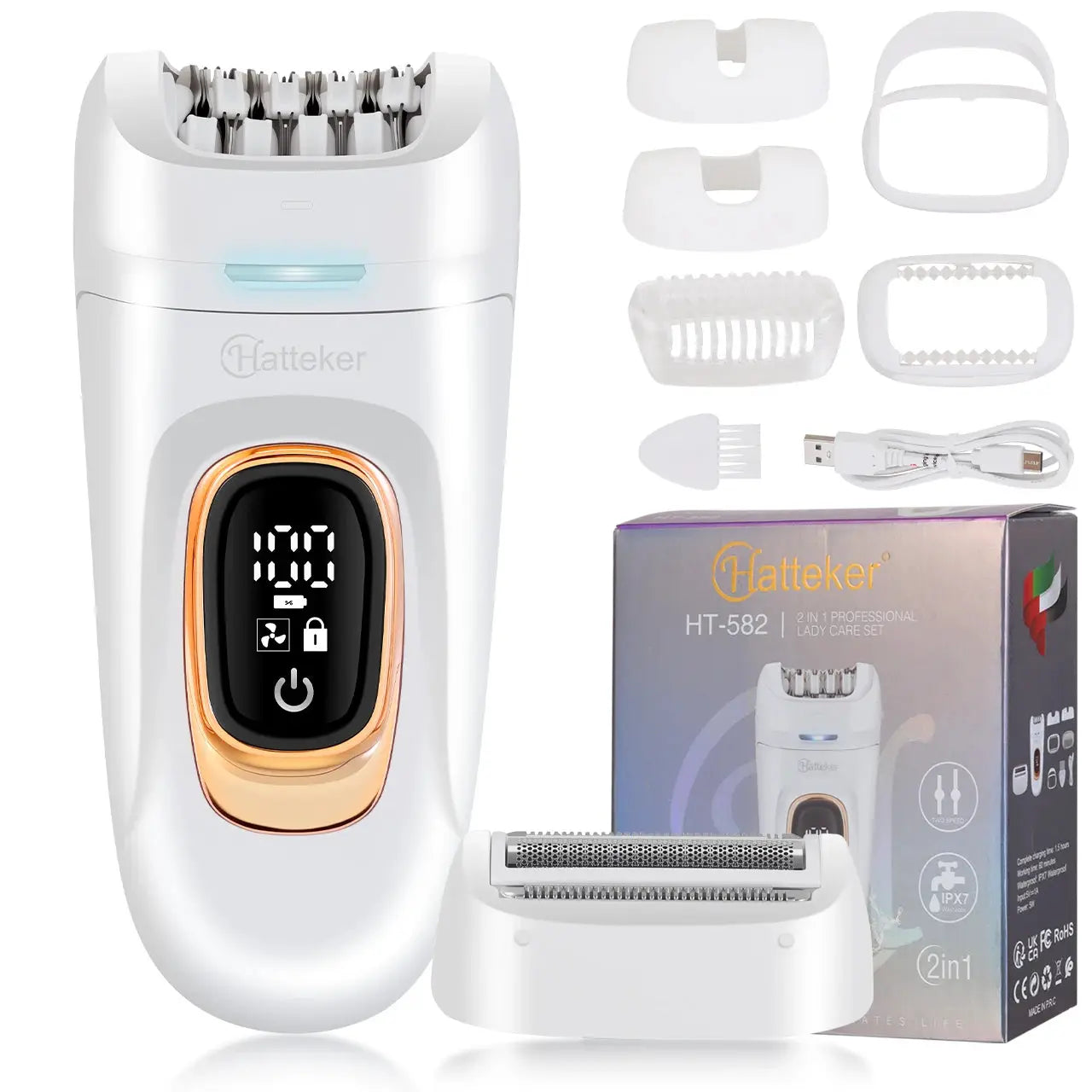 2-in-1 Epilator | IPX7 Waterproof | 90 Minute Runtime | For Women