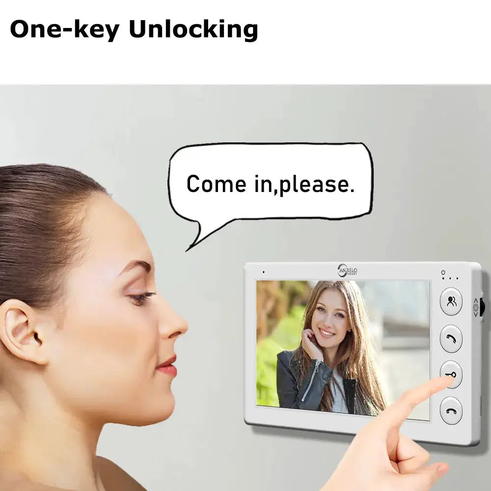 Video Intercom Set | 7Inch Color Display | 3Unit Wired Kit | Apartment