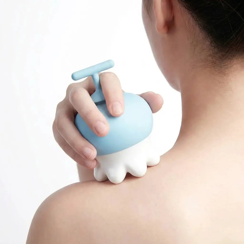 Ceramic Body Massage Tool | 60C Hot Water Use | Heat Insulated Manual Neck And Back Massager