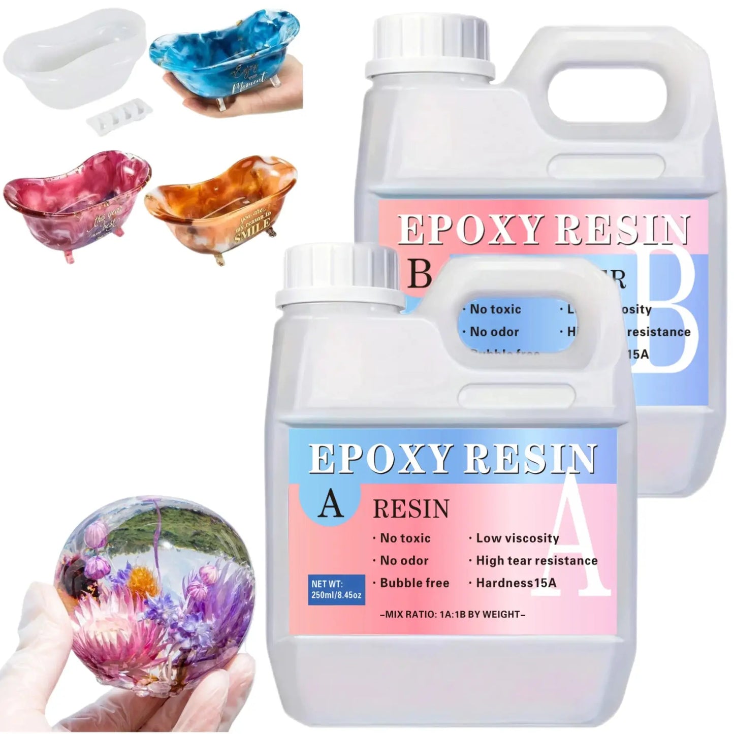 Clear Epoxy Resin Kit | Bubble-Free Casting | For Molds And Specimens