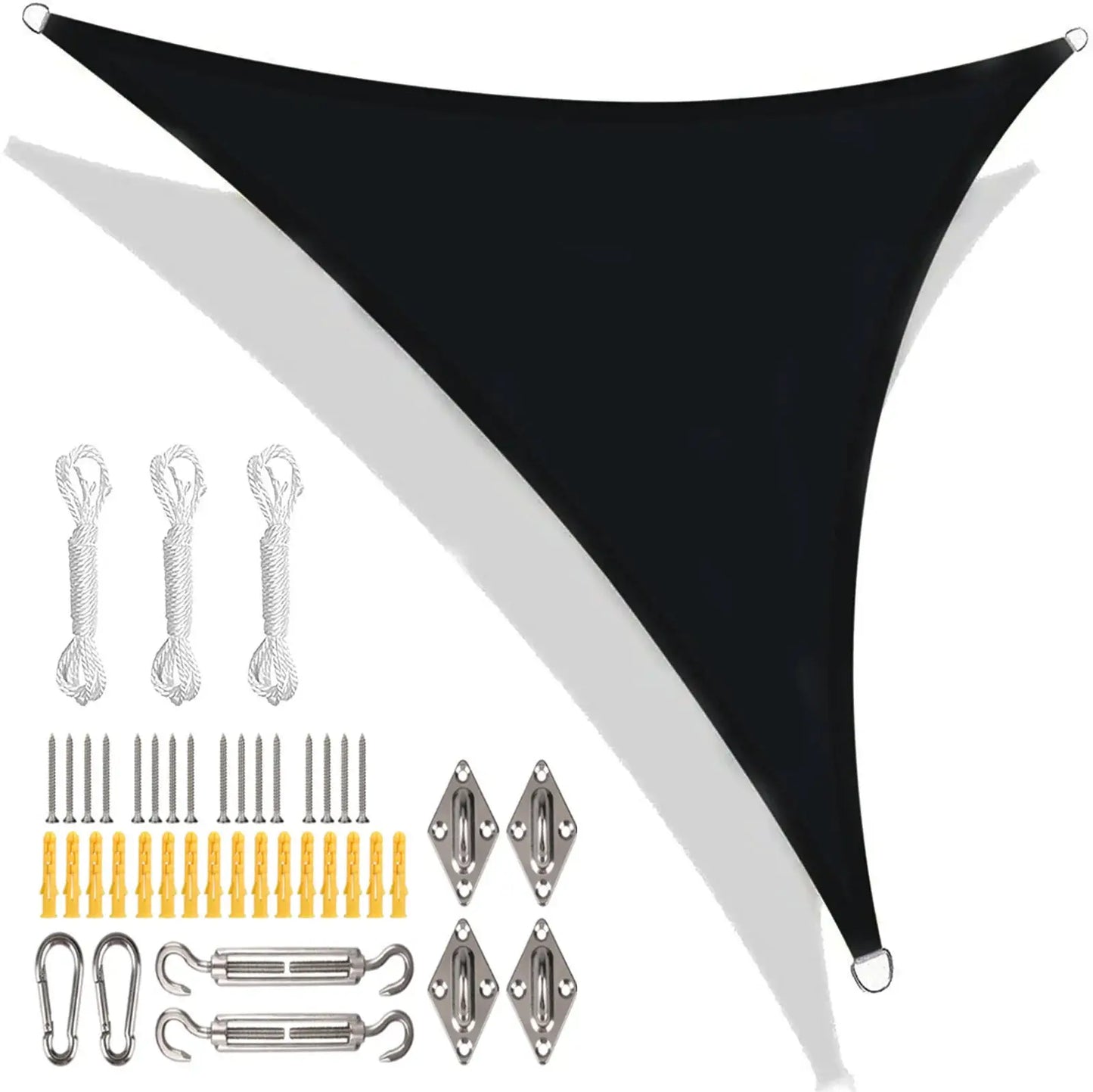 Triangle Sun Shade Sail | Waterproof UPF50+ Poly Canvas | Backyard Patio Garden Canopy