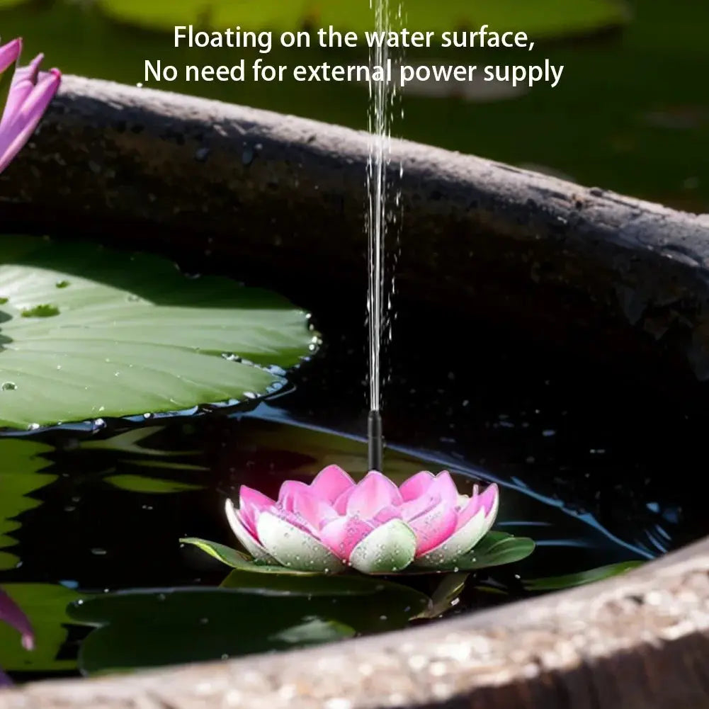 Lotus Solar Water Fountain Brushless Pump Mini Waterfall Fountain Artificial Lotus Flowers Fountain for Outdoor Bird Bath from PriceLows™
