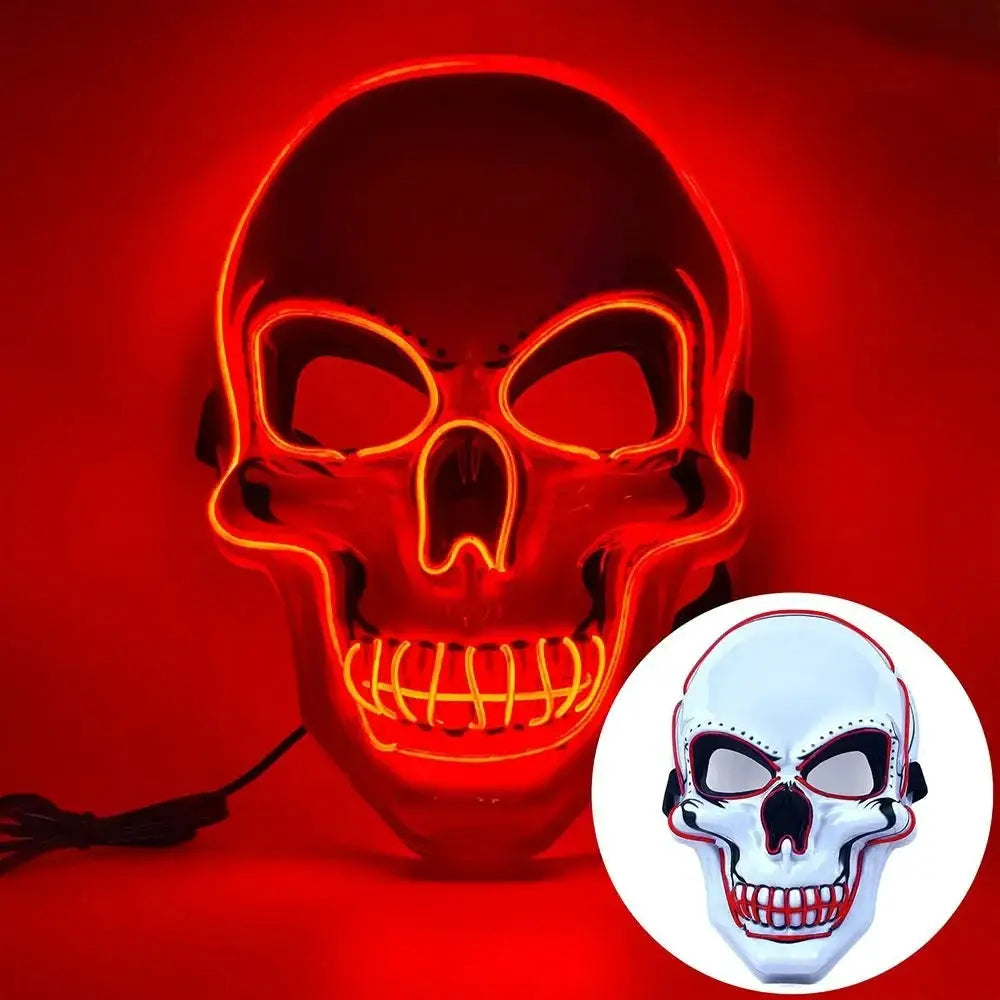 Full Face Skull Mask | Luminous Design | Adult Size for Halloween