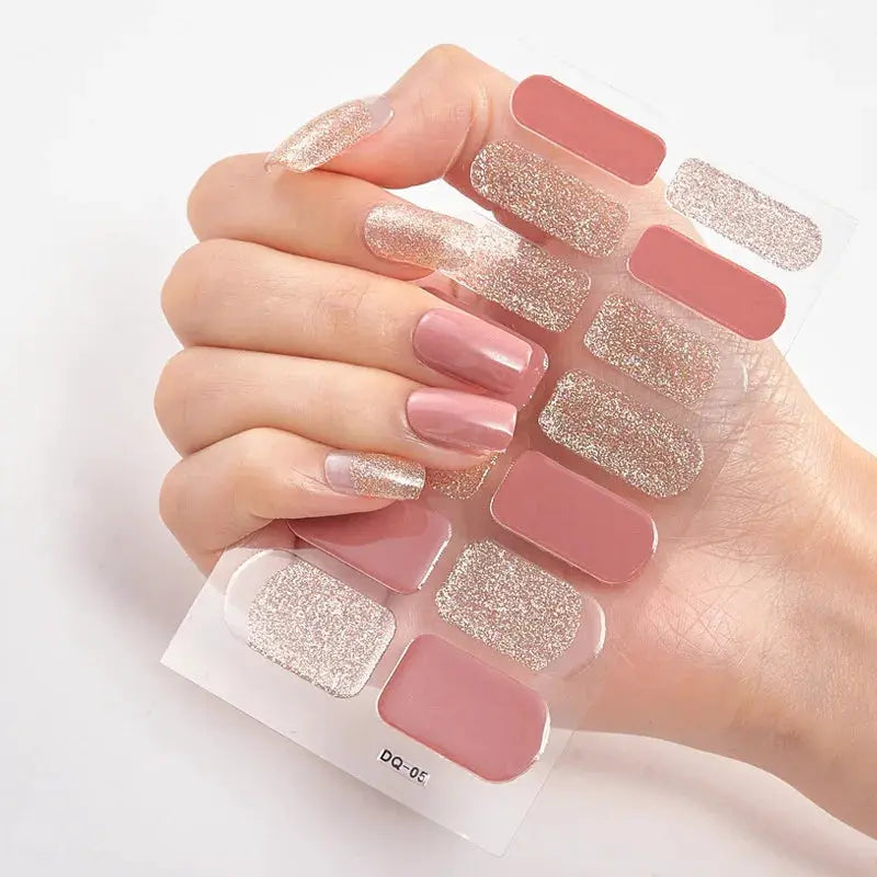 Full Cover Nail Stickers Fashion Nail Polish Nail Decoration Sparkling Glitter Self Adhesive Manicure Designer Nail Art Sticker from PriceLows™