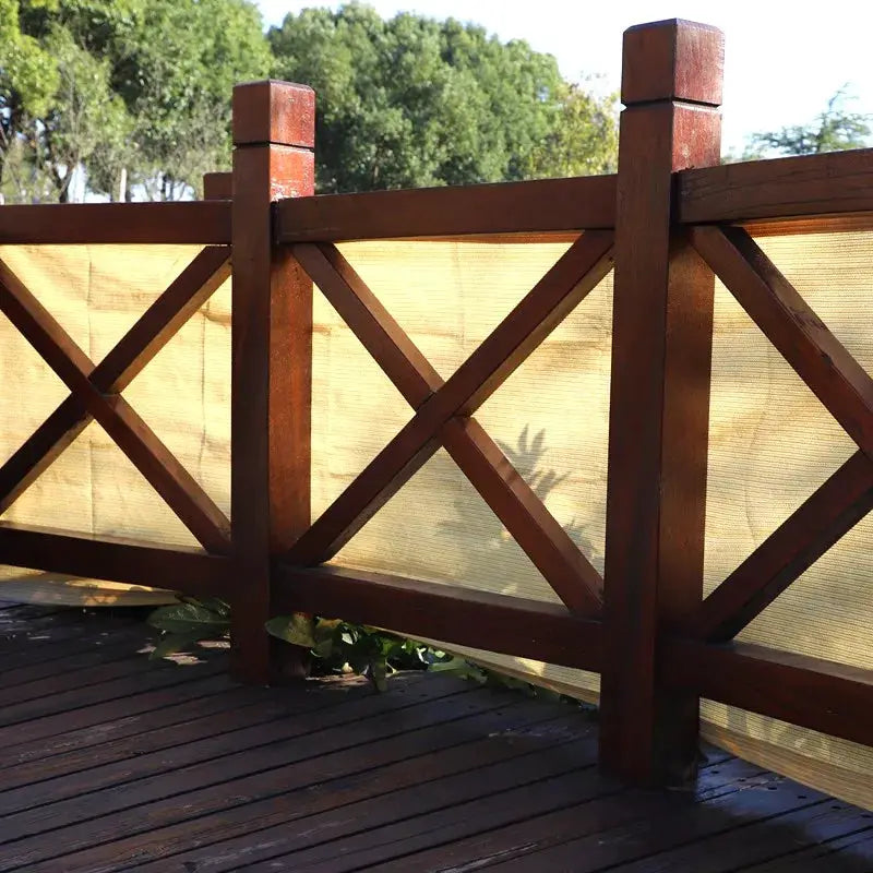 Balcony Privacy Screen | Beige White Stripe | Custom Sizes | Sunshade Net