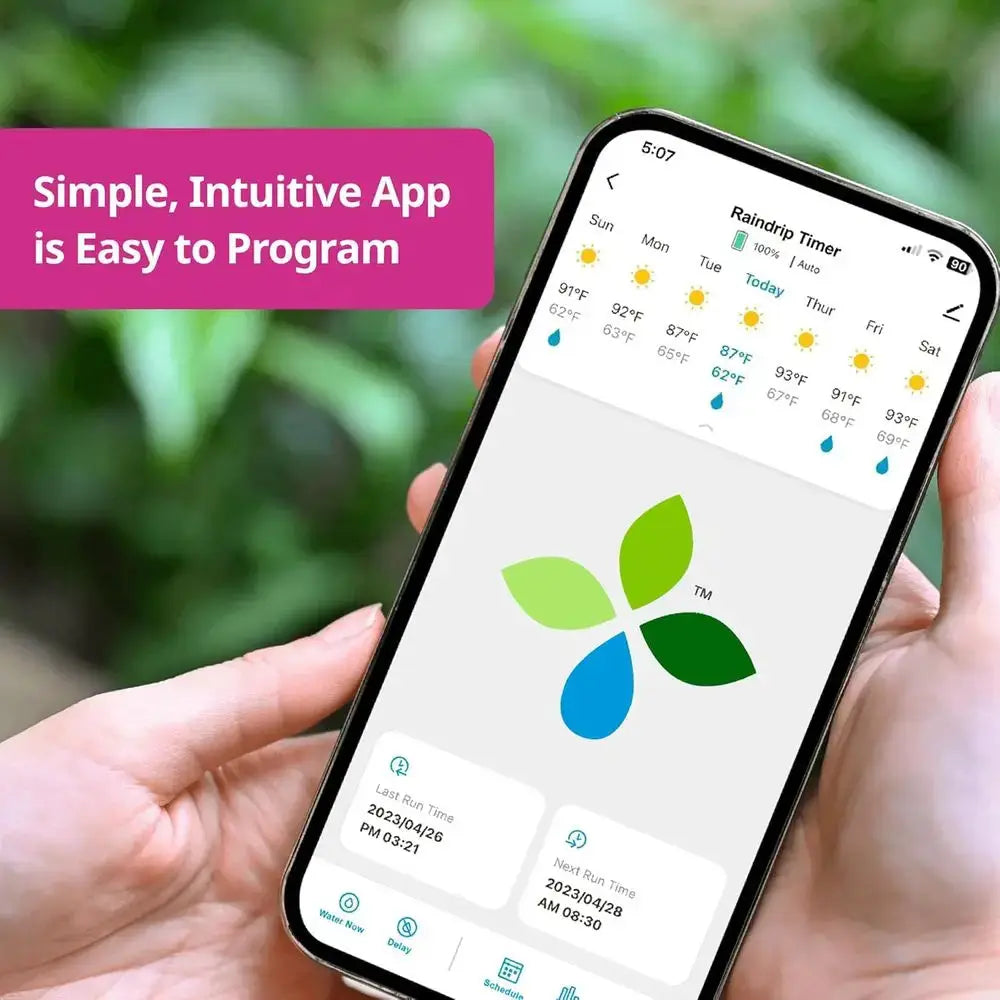 Smart Water Sprinkler Timer, Hose-End Controller for Garden Irrigation, App Control via 2.4 GHz, Compatible with GHT, Gray from PriceLows™