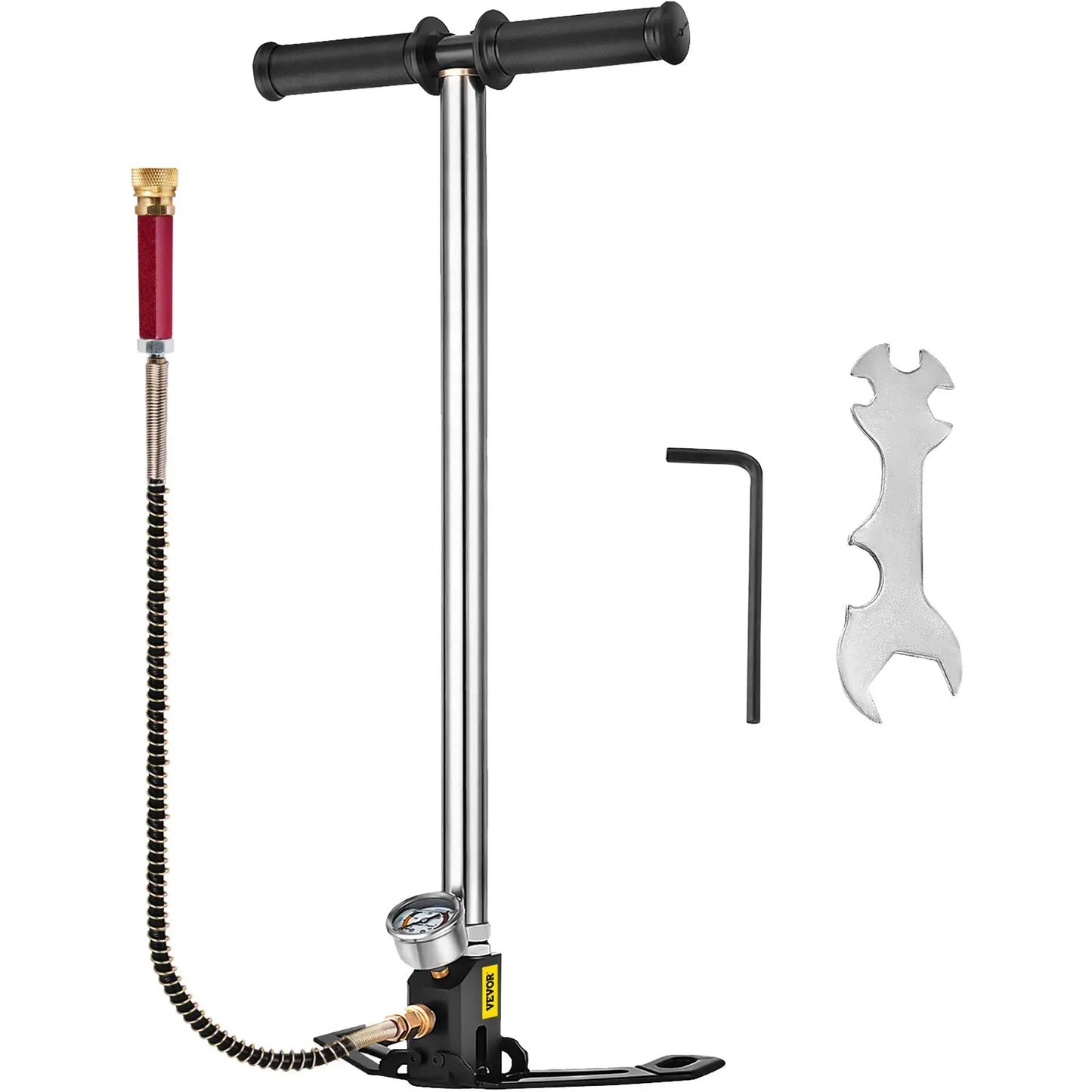 SucceBuy 3 Stage PCP Pump + Pressure Gauge 4500PSI Tire Kayak Ball Inflatable Air Gun Filling Stirrup High Pressure Hand Pump from PriceLows™