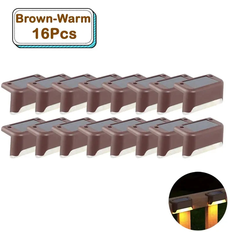Outdoor Solar Step Lights Warm White LED Waterproof Stair Path Lighting for Garden Patio Fence Balcony Decoration Solar Power from PriceLows™