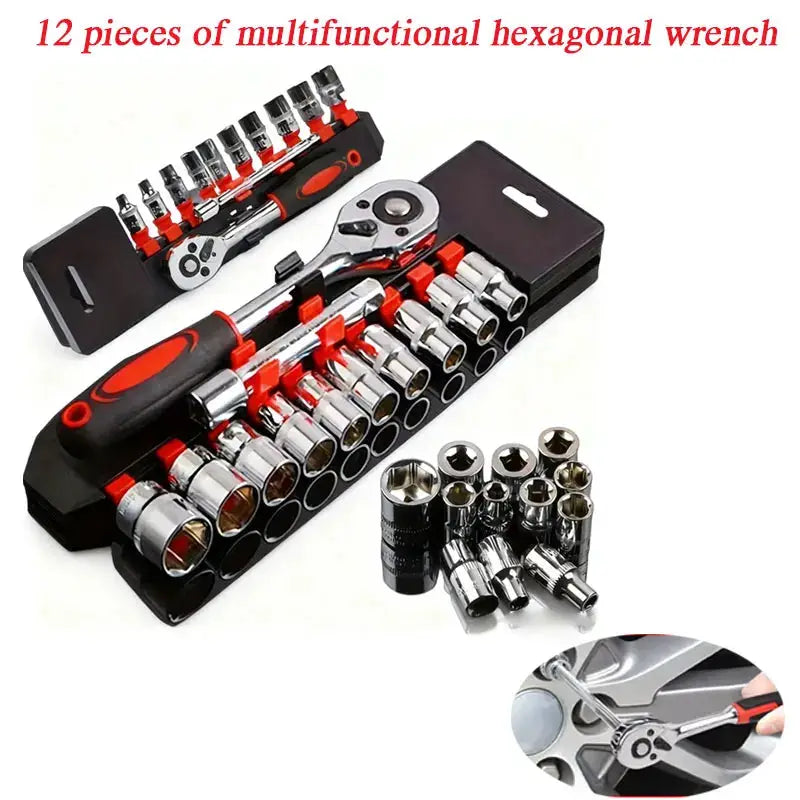 Combination Hardware Tools, Complete Set Of Car Repair Tools, Motorcycle Modification Quick Ratchet Wrench Socket Bracket from PriceLows™