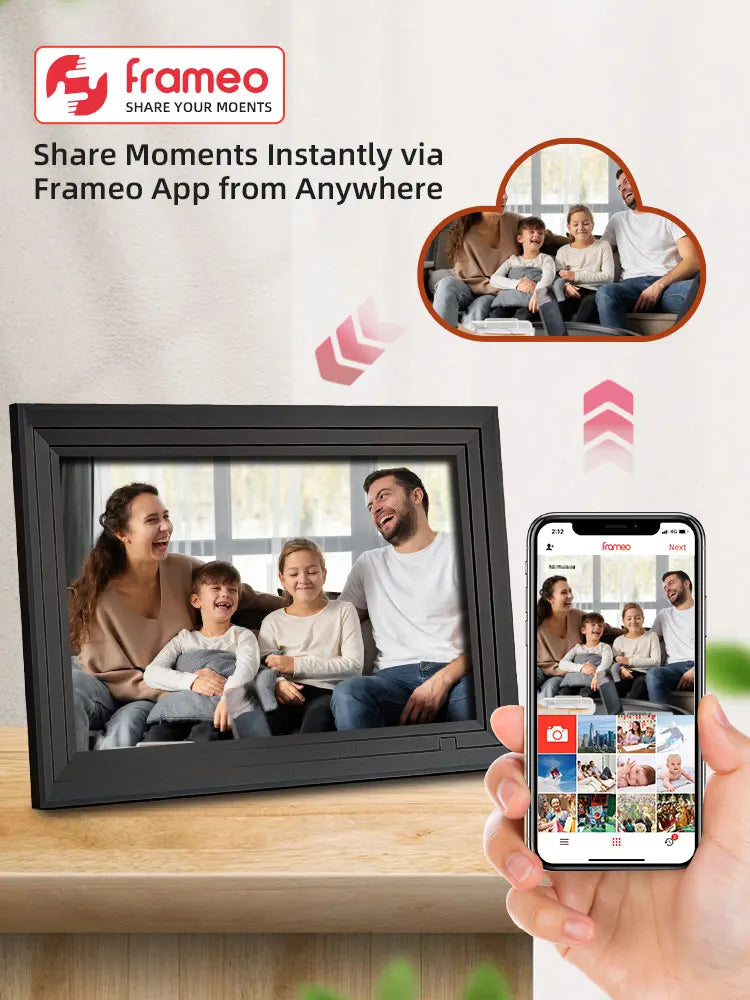 Digital Photo Frame | 10.1 Inch IPS WiFi | 1280x800 Display Frameo | 32GB Memory