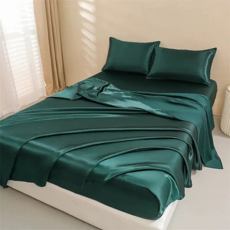 Satin Sheets | 4-Piece Set | Deep Pocket | Queen Size