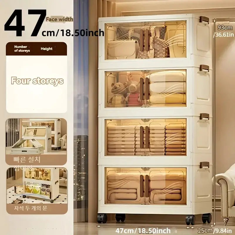 Foldable Storage Box with Clear Door - Spacious, Durable, and Easy-to-Assemble - Ideal for Organizing Clothes, Books, Toys, and from PriceLows™