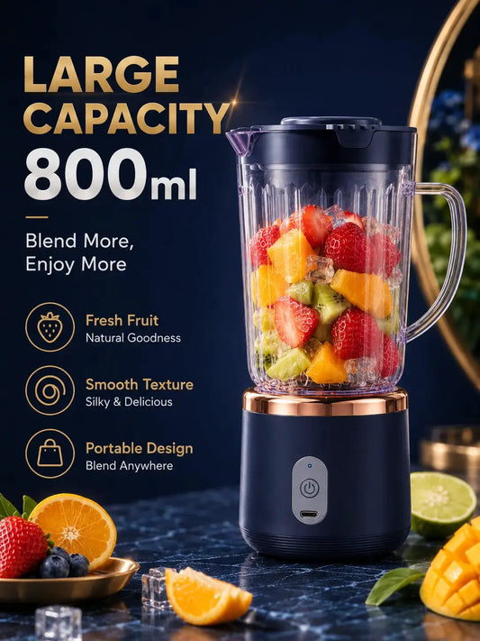 Food Grade 800ml Wireless Blender 1500mAh Battery 6 Blade Fruit Juicer Cup 30W Portable Smoothie Mixer For Shakes Drinks from PriceLows™