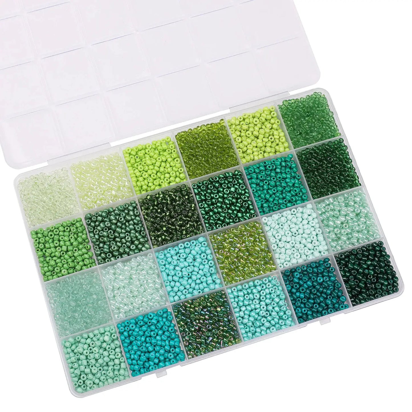 Glass Seed Beads Kit | 5200 Pc | 3mm Round | 24 Grid Box