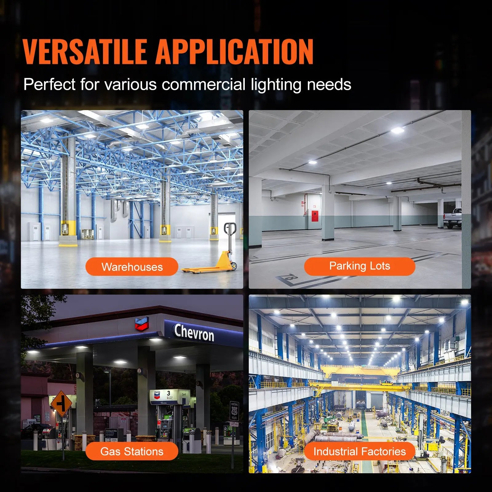 4 Pack LED Canopy Lights, 80W, 8800LM 5000K Daylight Commercial Industrial Outdoor Canopy Lights, 10.08"x10.08" Surface Mount from PriceLows™