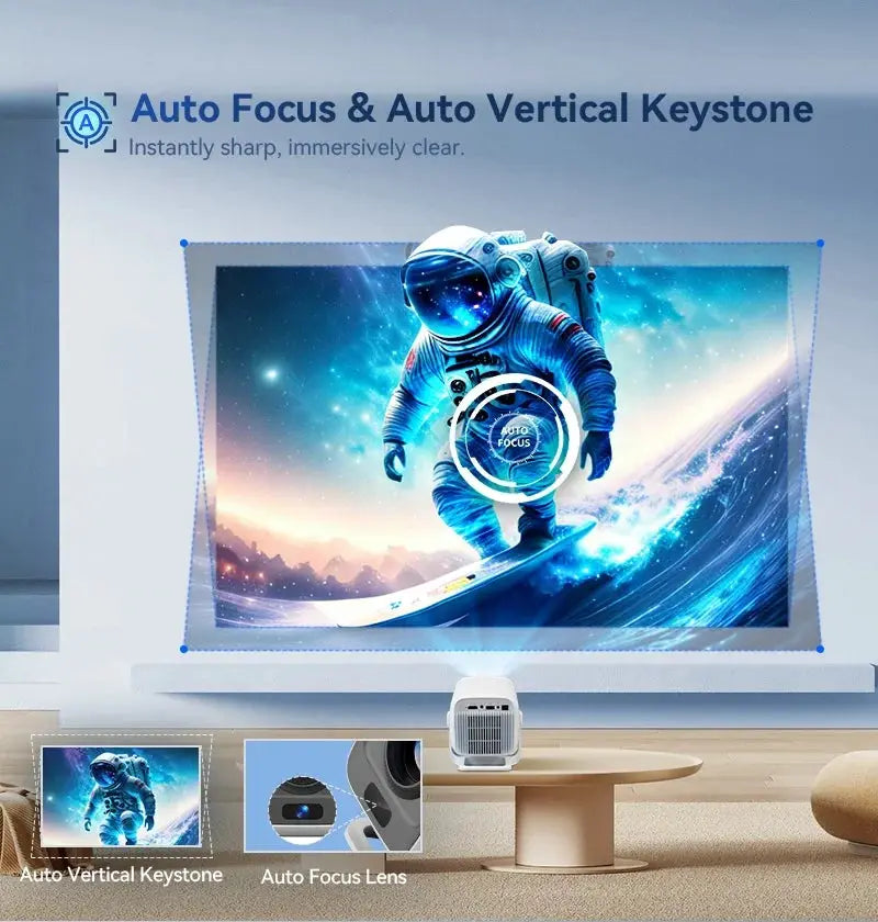 Portable Projector | Native 1080P | WiFi6 Bluetooth | Android OS
