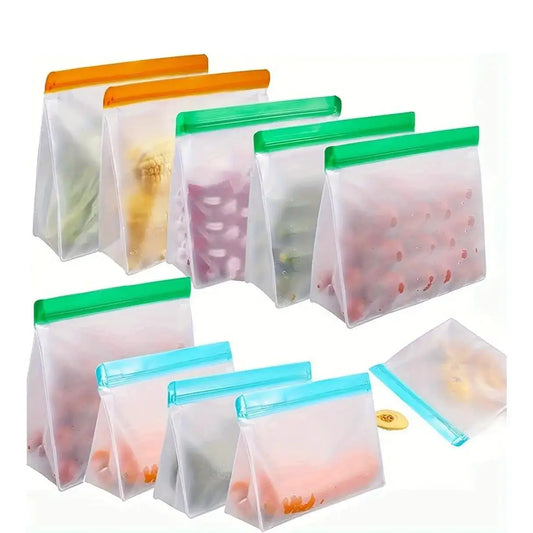 Reusable Food Storage Bag | Leak Proof | BPA Free | Gallon, Sandwich, Snack