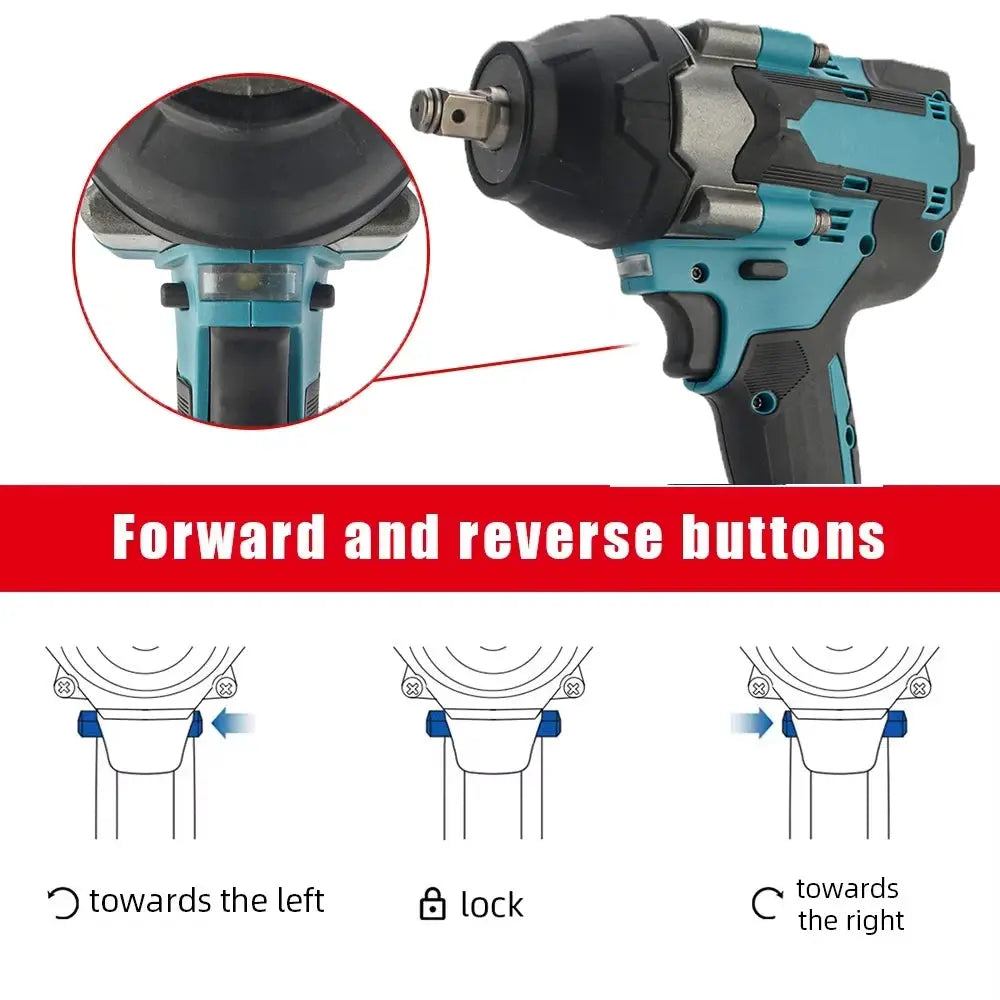 1800N.m High Torque Brushless Electric Impact Wrench 1/2'' Cordless Power Tool for Auto Repair Screwdriver Nut Remover For Makita 18V Battery Pin from PriceLows™