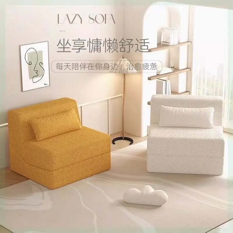 Folding Sofa Bed | Velvet Fabric | Convertible Recliner | Compact Size