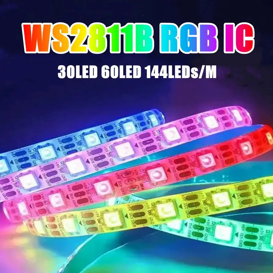 5V Independent Control WS2812B IC Led Lights RGB Led Strip Light IP65 IP68 Waterproof Smart Pixels Magic Light Black White PCB from PriceLows™