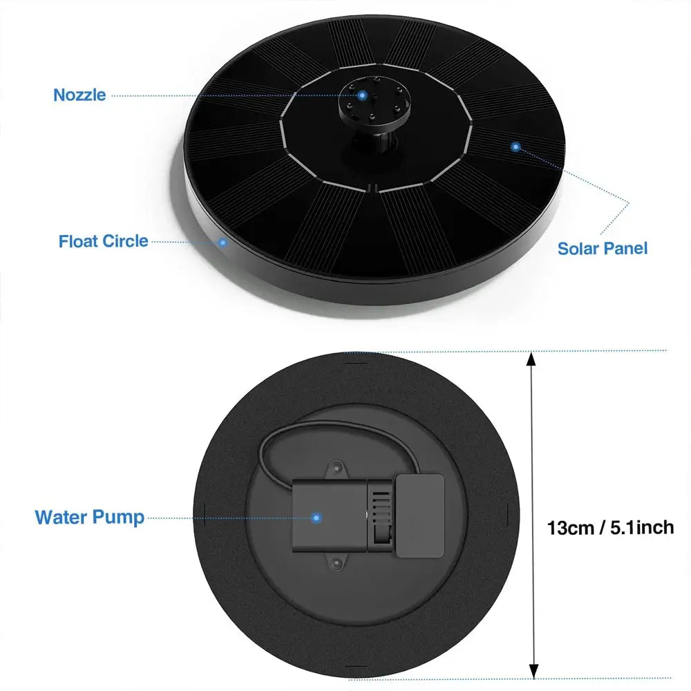 Outdoor Solar Fountain Pump Floating Solar Panel Bird Baths Water Fountain with 4 Nozzles For Garden Water Pool Pond Decor Lands from PriceLows™