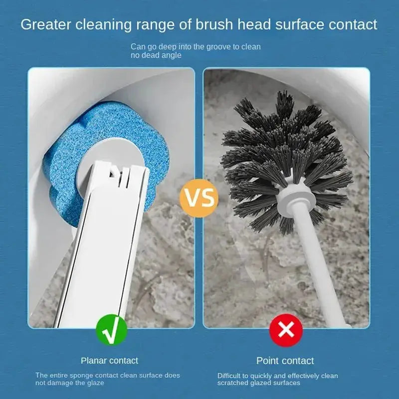 Disposable Toilet Brush Set | Long Handle | Sterile Refill Heads