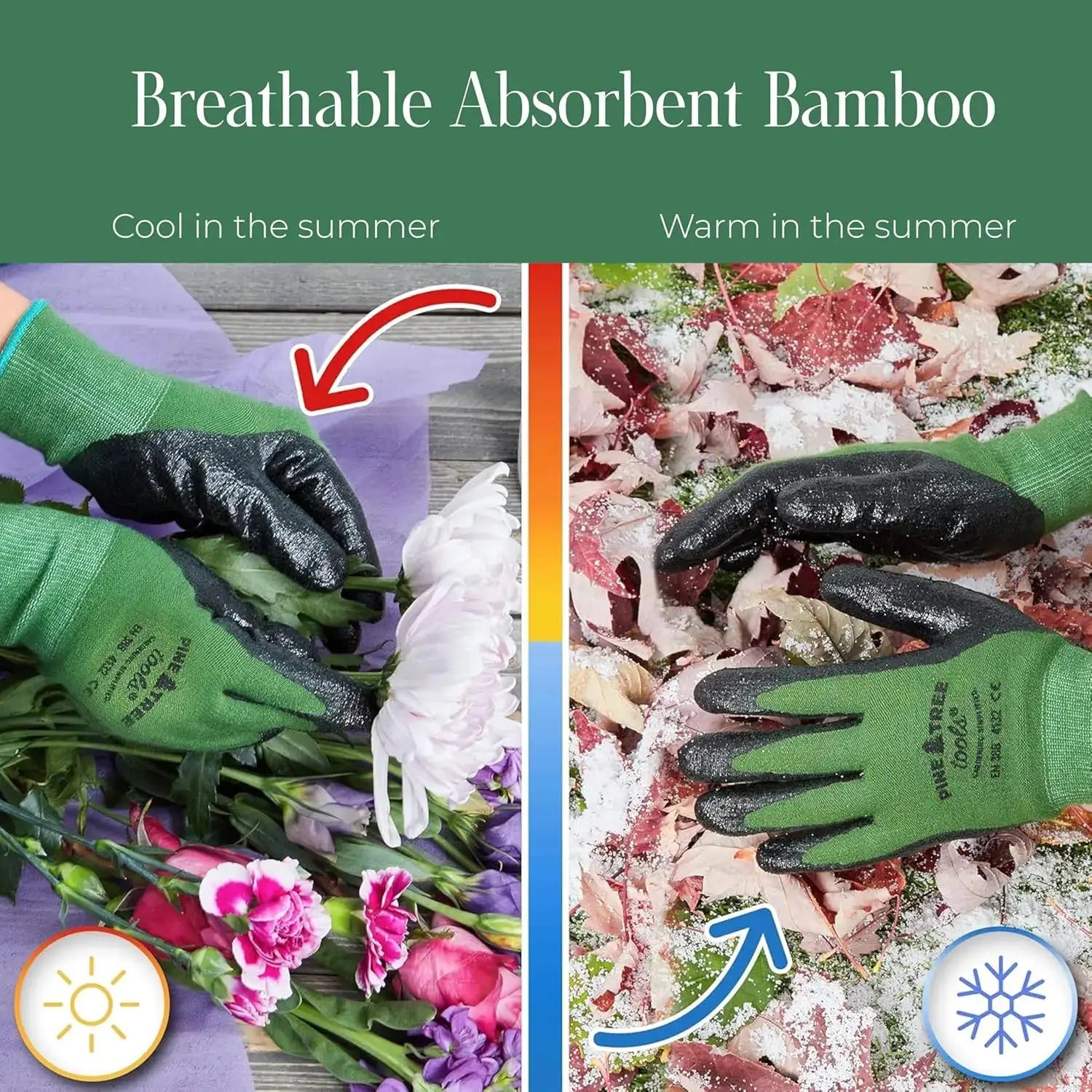 Bamboo Gardening Gloves – Rubber Coated, Touchscreen Friendly, Breathable & Lightweight from PriceLows™