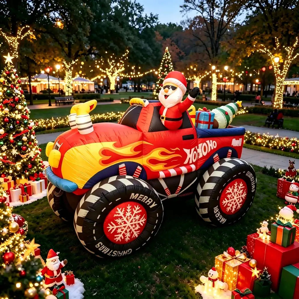 Christmas Inflatable | 8 Ft Monster Truck | Led Lights | Outdoor Yard Decor