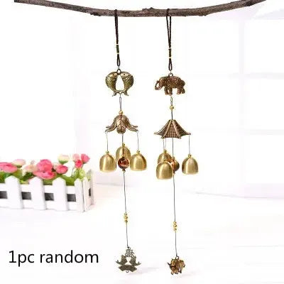1Pcs Garden Courtyard Antique Style Copper Wind Chime Outdoor Home Decoration Metal Hanging Decoration Outdoor Lucky Metal Bell from PriceLows™
