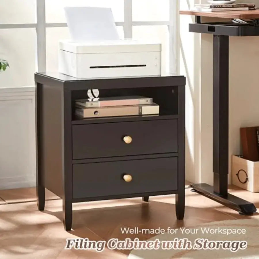 Nightstand Set of 2, Night Stand with Charger Station, Bedside Table with 2 Drawers, Bed Side Tables for Bedroom, Modern Nights from PriceLows™
