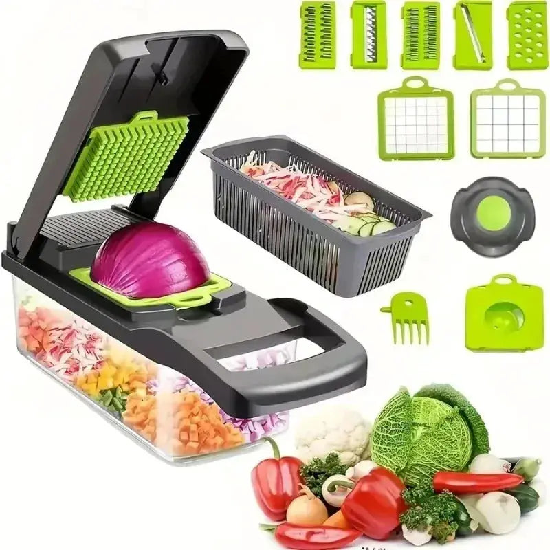 Knife Set | 16-Piece Stainless Steel | Removable Easy Clean | Shredders