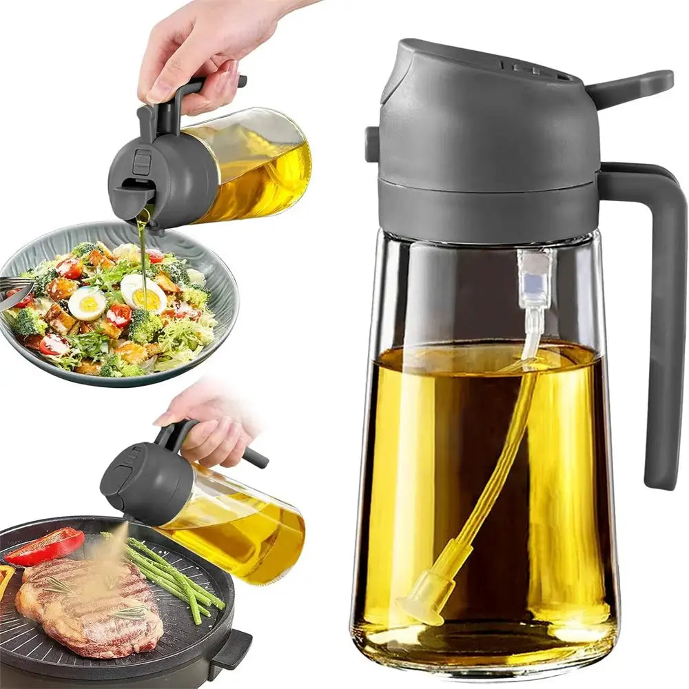 Oil Sprayer | 2 in 1 Dispenser | Glass 470ml Food grade | Kitchen Use