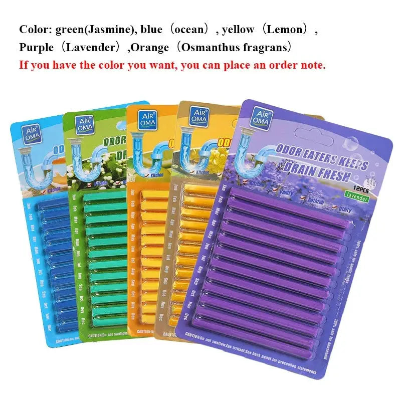Drain Cleaner Sticks | Effective Clog Removal | Odor Neutralizer | 12 Count