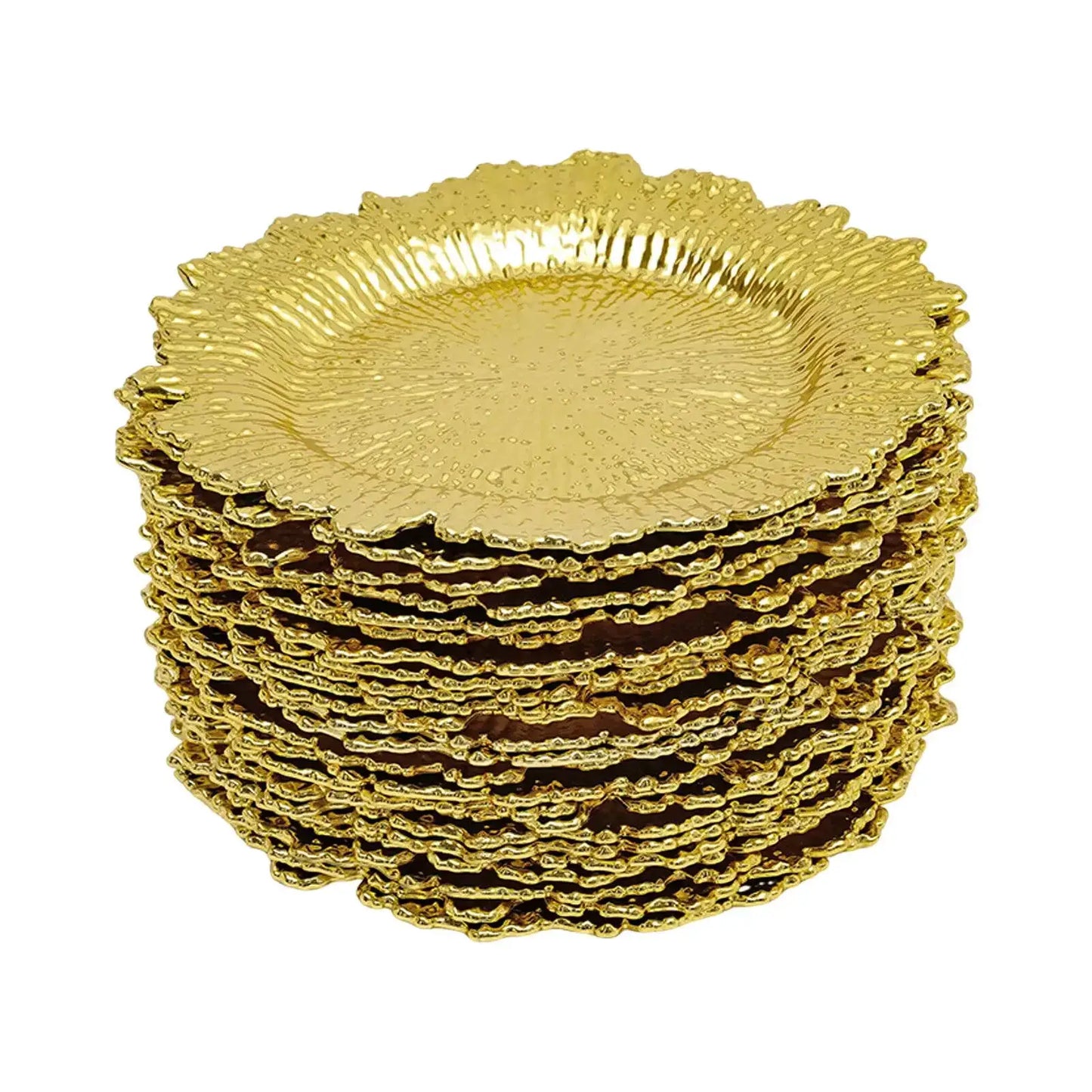 Charger Plates 4 Sets of 96 Total, 13 Inch Reusable Round Reef Chargers for Dinner, Plastic Service Plate Bulk for Wedding from PriceLows™