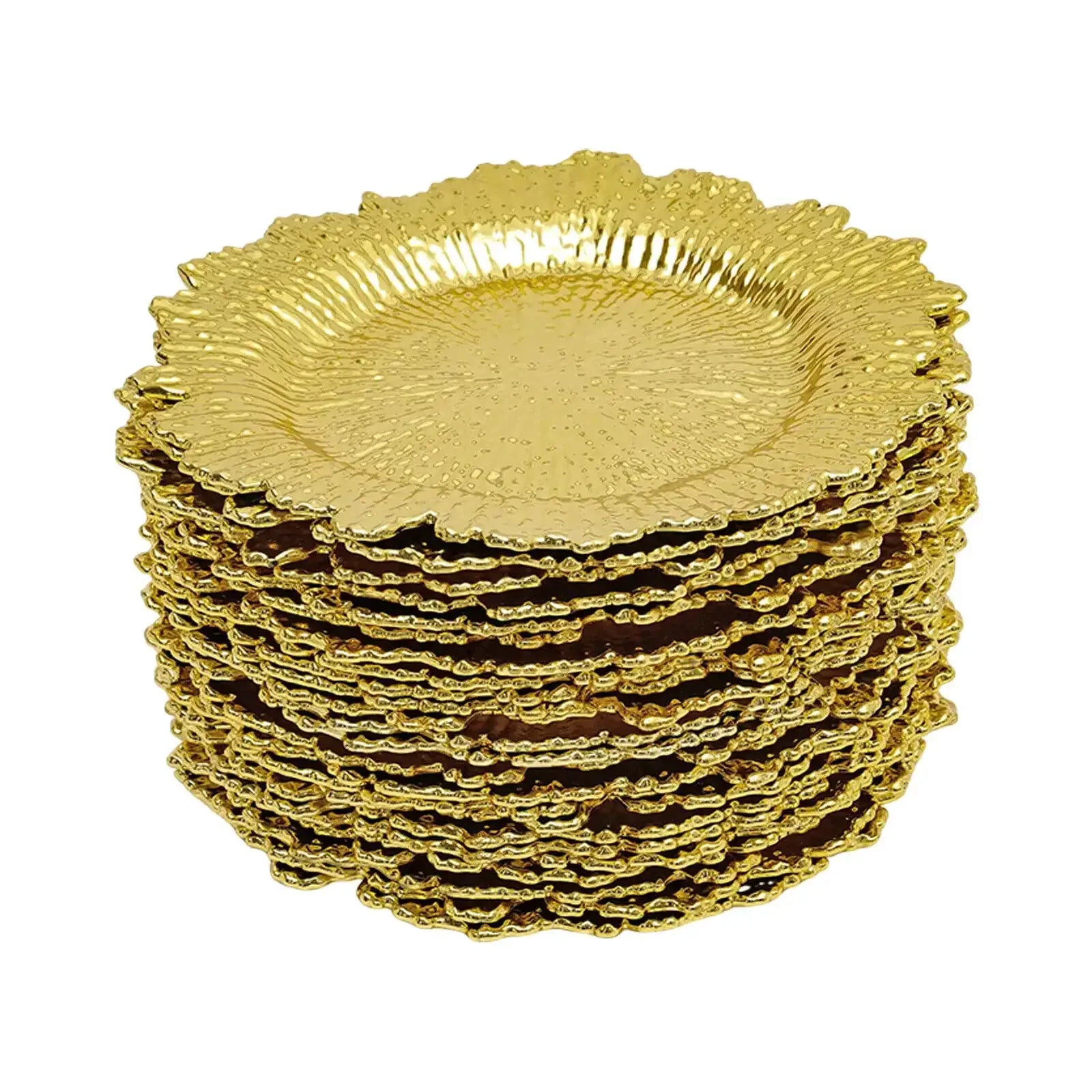 Charger Plates 4 Sets of 96 Total, 13 Inch Reusable Round Reef Chargers for Dinner, Plastic Service Plate Bulk for Wedding from PriceLows™