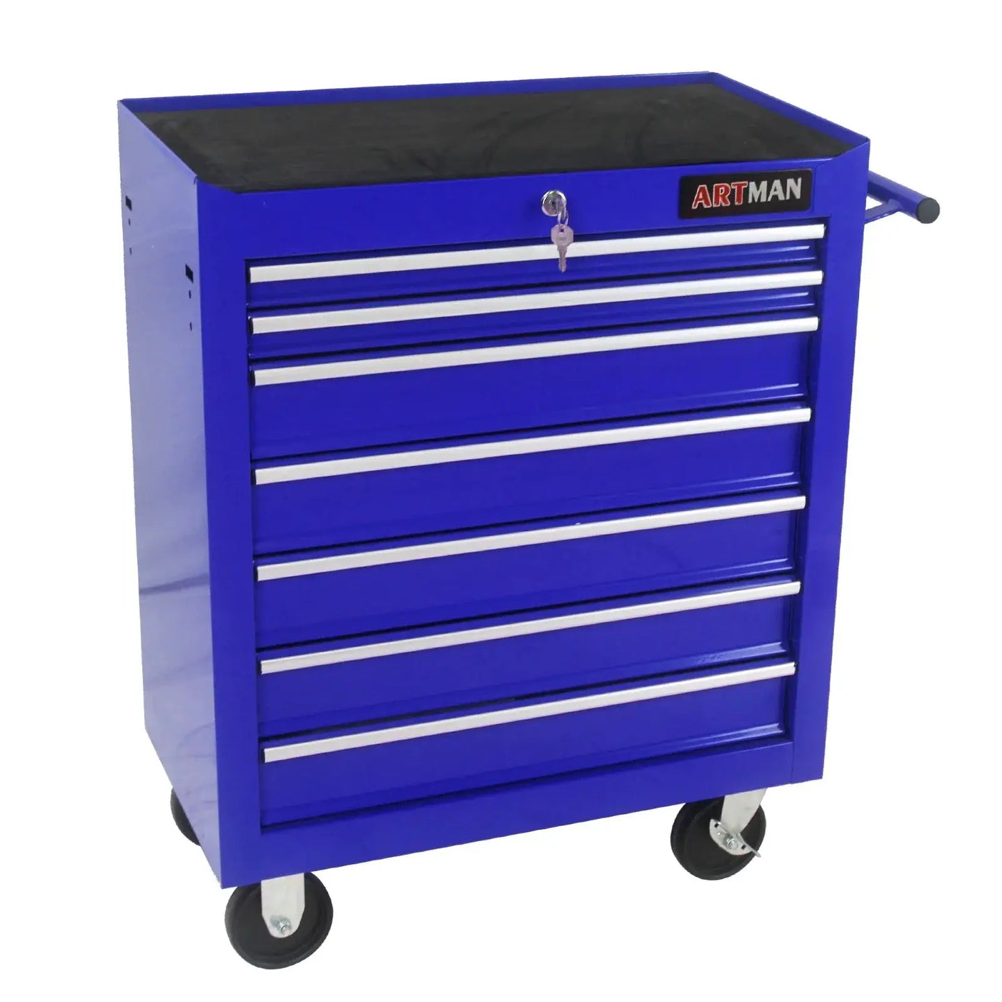 Cabinet, Box, 7 Drawer Rolling Tool Box with Key Lock for Garages, Workshops, Repair Shops, Blue; Steel Rolling Tool Boxes from PriceLows™