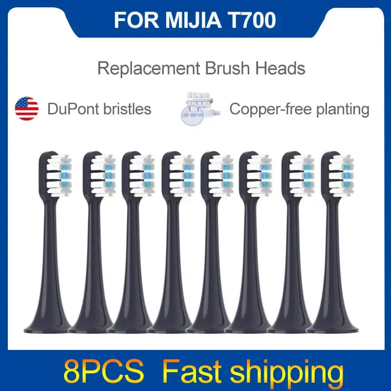 4/8PCS Replacement Brush Heads For XIAOMI MIJIA T700 Sonic Electric Toothbrush Dupont Bristle with Caps Sealed Pack from PriceLows™