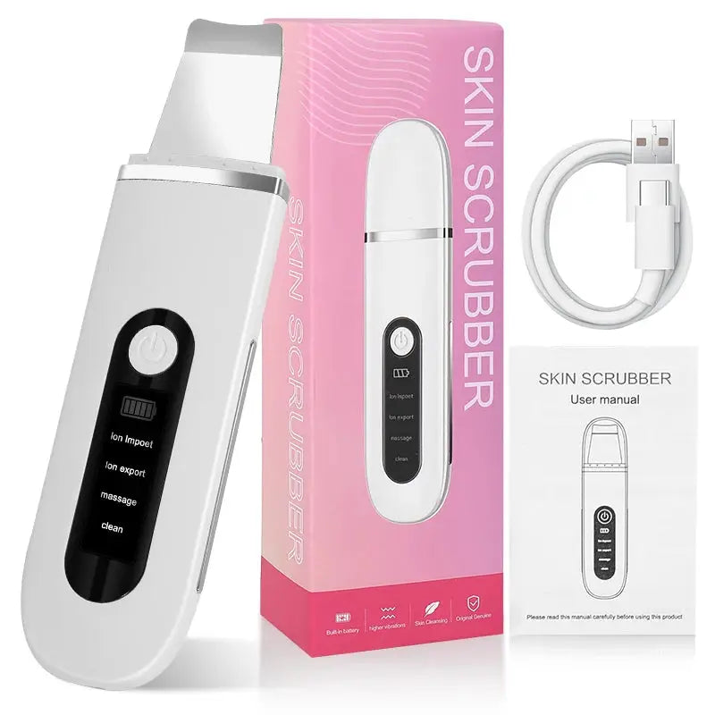 Ultrasonic Skin Scrubber Face Spatula Blackhead Remover EMS Facial Lifting Peeling Skin Care Tool Pore Deep Cleansing Machine from PriceLows™