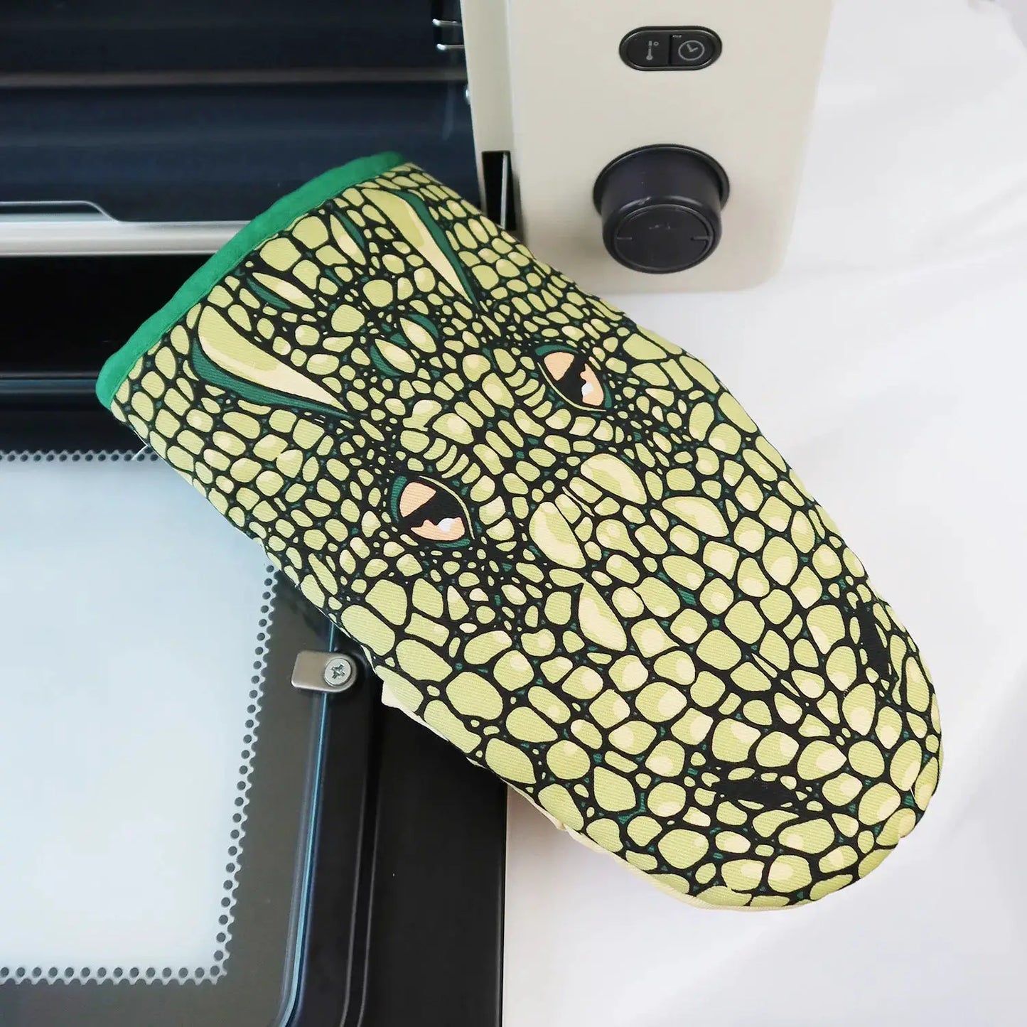 Oven Mitts | Crocodile Pattern Cartoon Animal | Heat Resistant Thickened