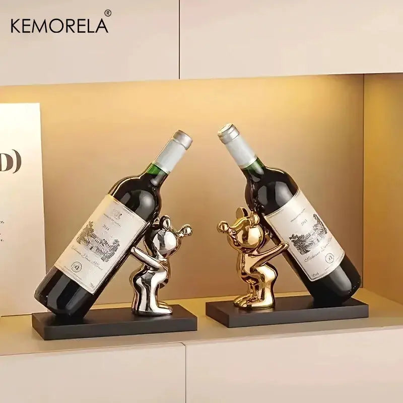 1/2 PCS Creative Wine Rack Ceramic Cartoon Decoration Living Room Home Decoration Cute Storage Rack Home Kitchen Bar Decoration from PriceLows™