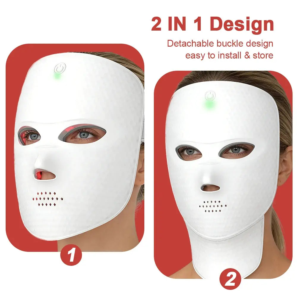 7 Color Led Facial Mask | Includes Neck Support | Home Use Skin Care