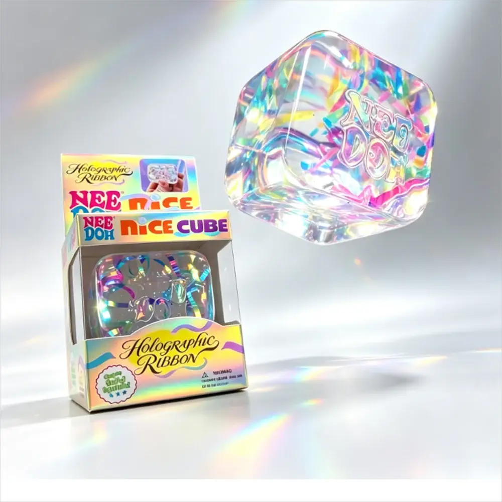 Sensory Fidget Toy | Holographic Ribbon Squeeze | Colorful Malleable Texture
