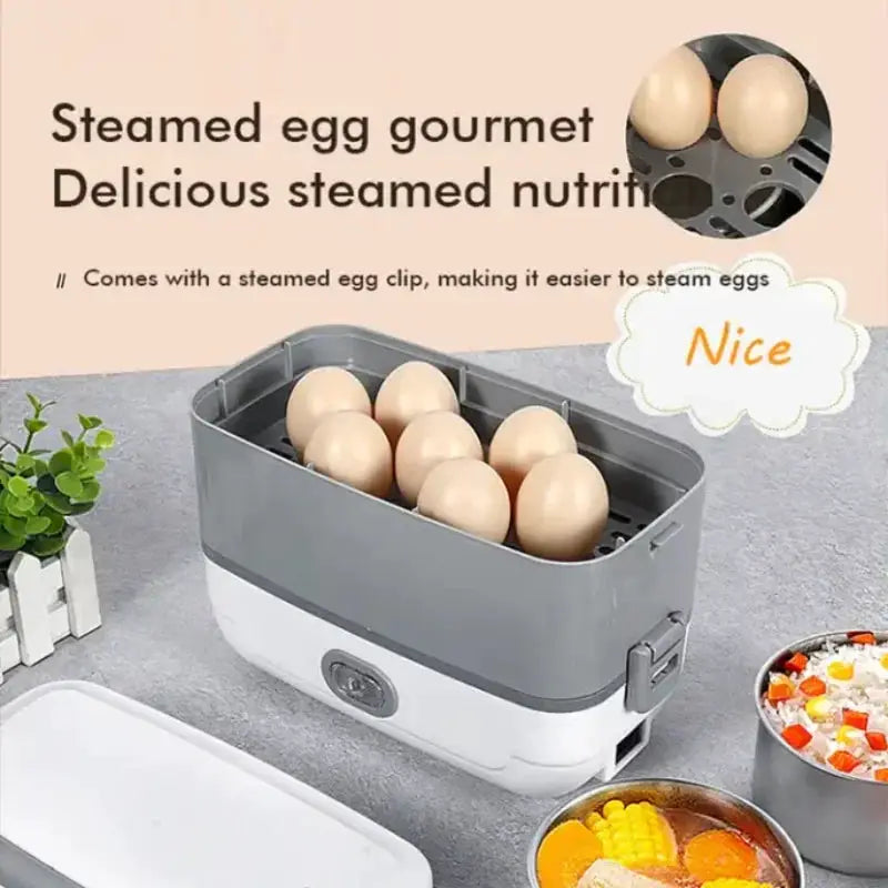 Multifunctional Electric Lunch Box Food Heater, Portable Leakproof Food Warmer Heater for Travel, Car and Home with 2 Layers from PriceLows™