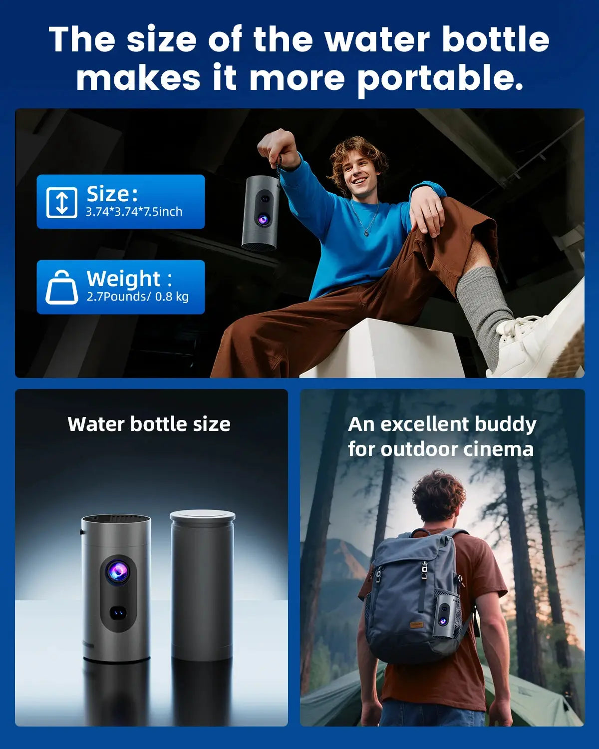 Portable Cinema Projector | Android 13 | Wifi 6 | Compact