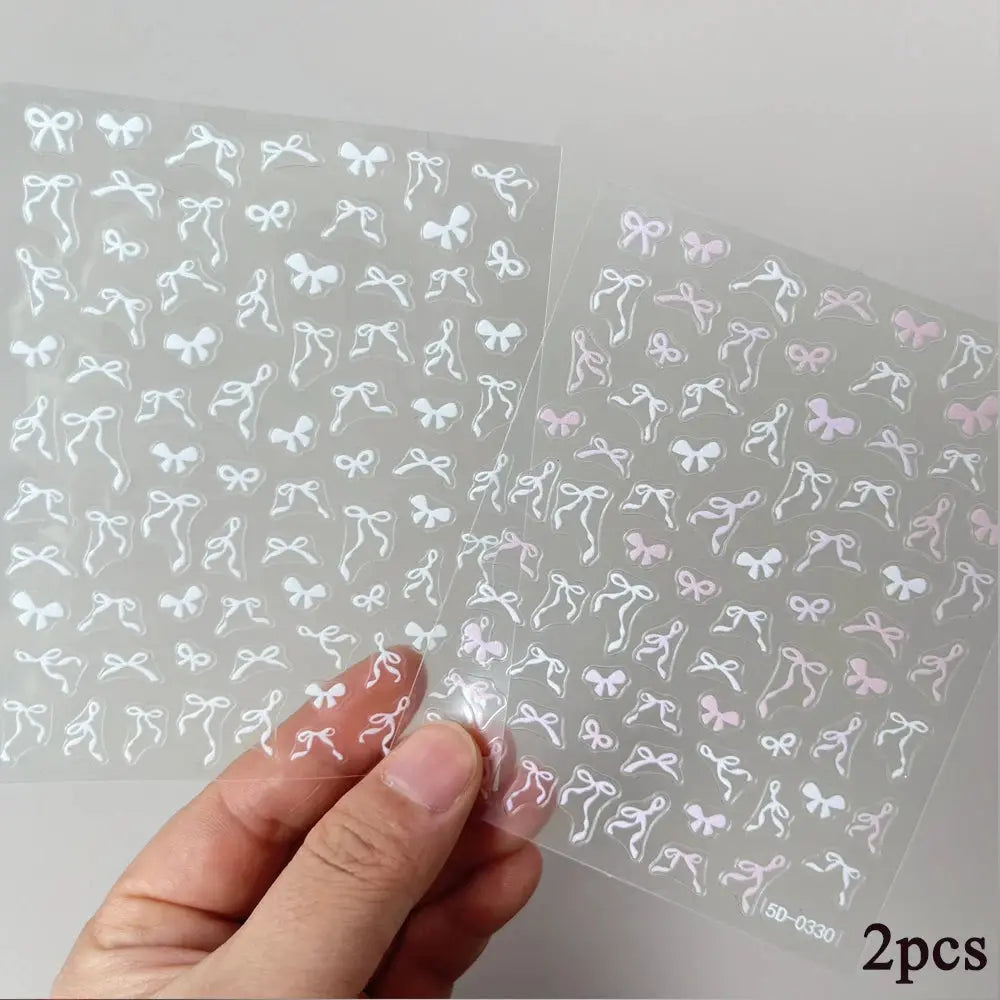 2Sheets French Gradient Line Nail Art Stickers 3D Self-Adhesive White+Black Slider Design Stencil Manicure Guides DIY Nail Decor from PriceLows™
