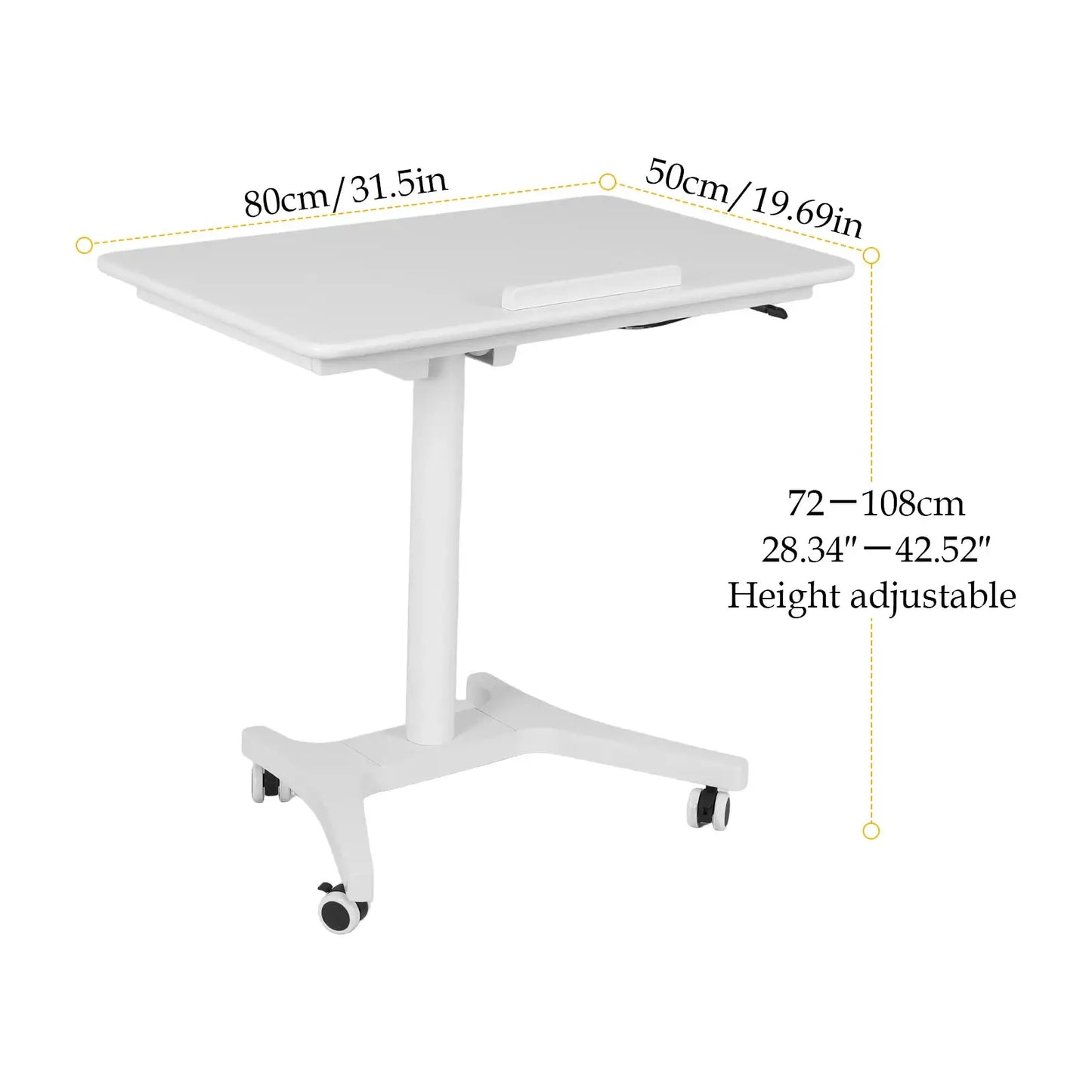 Mobile Sit Stand Desk Height Adjustable Sit Stand Workstation Pneumatic Lifting Computer Desk Folding for Home Office Classroom from PriceLows™