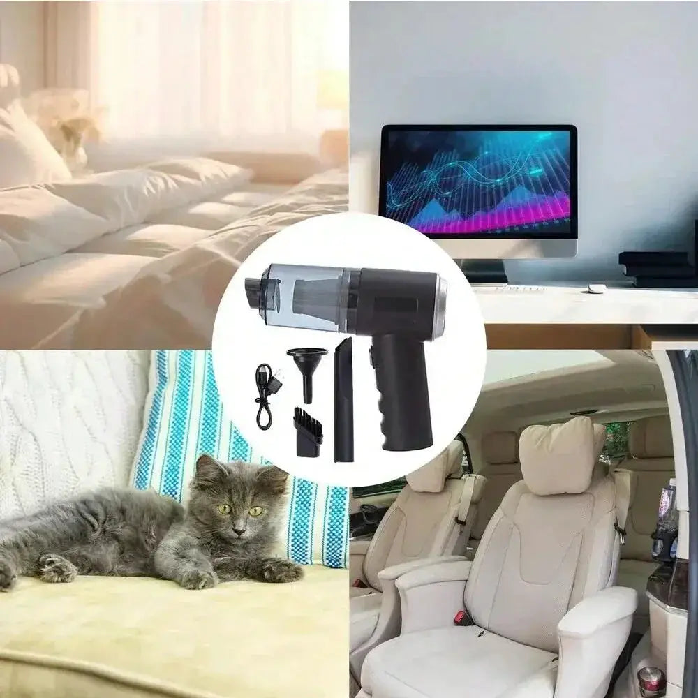 1pc Wireless Vacuum Cleaner Dual Use for Home and Car 120W High Power Powerful Vacuum Cleaner Black from PriceLows™