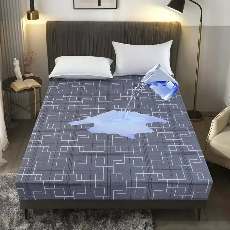 Kuup-Polyester 360° waterproof Cartoon Fitted Sheet Only(no pillowcase) Elastic Band Around Mattress Cover King Size Bed Cover from PriceLows™